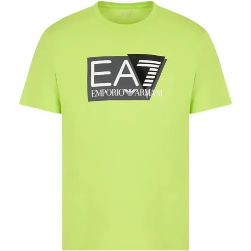 Minimalistisches T-Shirt mit kurzen Ärmeln , Herren, Größe: XL - Emporio Armani EA7 - Modalova