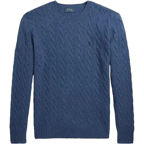 Blauer Strickpullover mit Logo-Stickerei , Herren, Größe: XL - Polo Ralph Lauren - Modalova