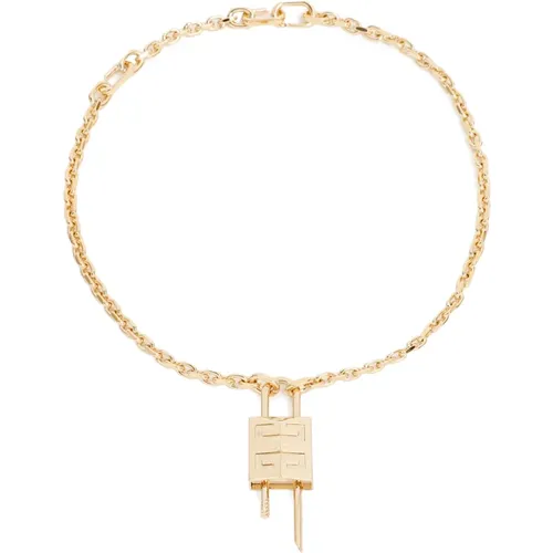 Golden Metallic Padlock Necklace , female, Sizes: ONE SIZE - Givenchy - Modalova