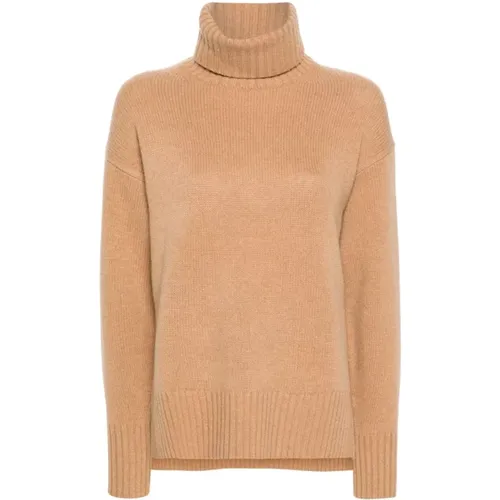 Camel Sweater with Roll Neck , female, Sizes: M - Ralph Lauren - Modalova