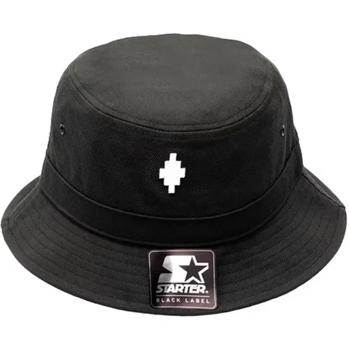 Kontrastierender Logo-Bucket-Hut,Erhöhe deinen Stil mit dem Cross Bucket Hat,Militärgrüne Acryl Baseballkappe - Marcelo Burlon - Modalova