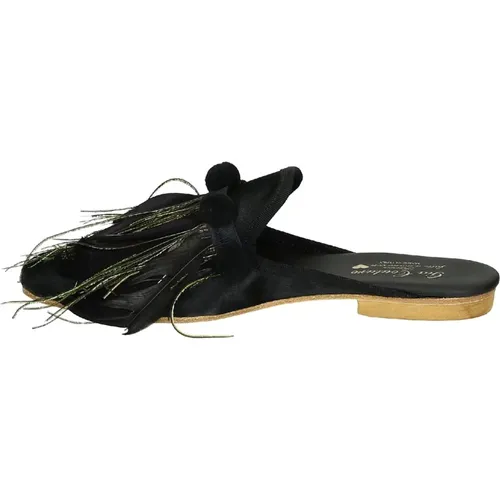 Women slippers in leather and fabric , female, Sizes: 4 UK, 3 UK, 6 UK - Gia Borghini - Modalova