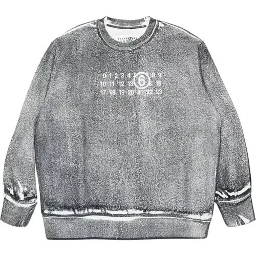 Weißer Pullover mit Numerique-Druck - Maison Margiela - Modalova