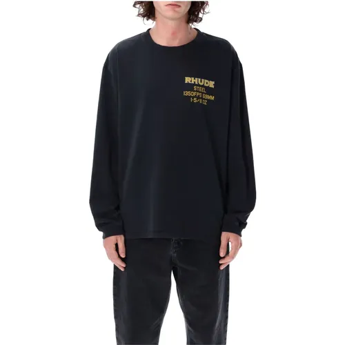 Schwarzes Vintage T-Shirt Still L/S - Rhude - Modalova