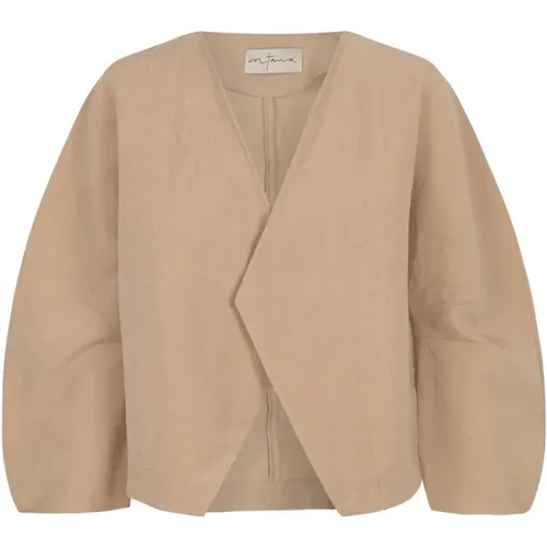 Dakota, linen and virgin wool jacket in pink sand , female, Sizes: XL, M, L, 2XL - Cortana - Modalova