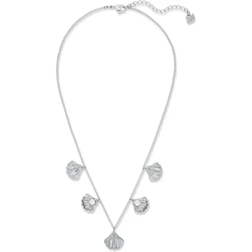 Shell Pearl Necklace with Shell Pendants and Sparkling Crystals , female, Sizes: ONE SIZE - Swarovski - Modalova