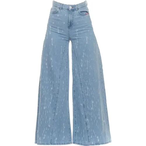 Wide Leg Denim Jeans , female, Sizes: W26, W27 - Amish - Modalova