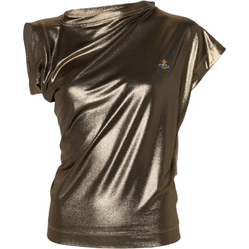 Golden Hebo Top with Metallic Finish , female, Sizes: M - Vivienne Westwood - Modalova