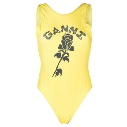 Golden Kiwi Sporty Swimsuit , female, Sizes: XS - Ganni - Modalova