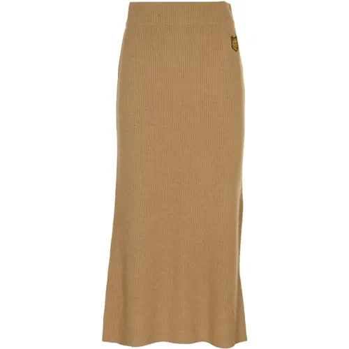 Tonal Fox Head Patch Skirt , female, Sizes: S - Maison Kitsuné - Modalova
