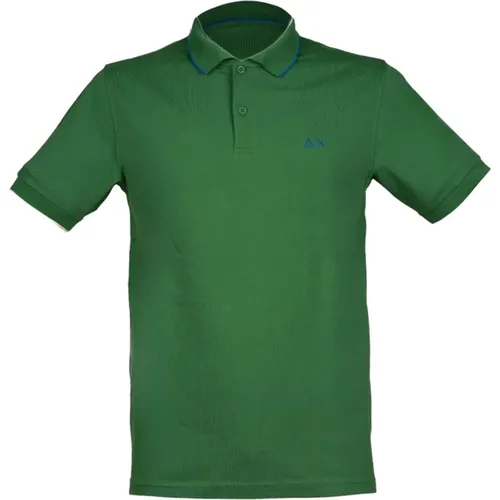 Gestreiftes Kragen Polo Shirt Grün,Polo Shirts - Sun68 - Modalova