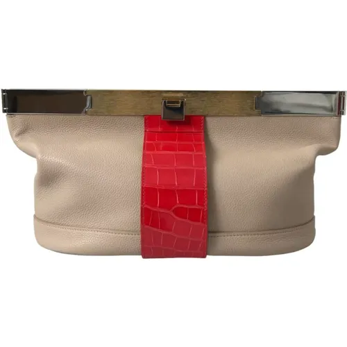 Exotische Leder Bicolor Clutch - Balenciaga - Modalova