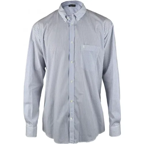 Weißes Baumwollhemd mit Blauen Streifen , Herren, Größe: S - Balenciaga - Modalova
