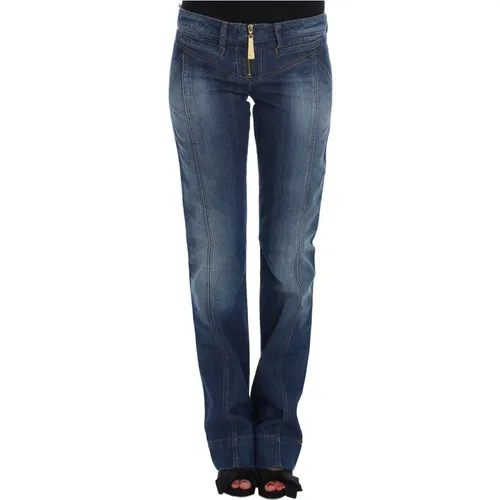 Chic Boot Cut Blaue Denim Jeans , Damen, Größe: W24 - Roberto Cavalli - Modalova