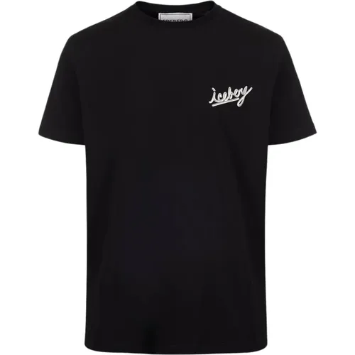 Schwarzes T-Shirt mit Logo,Lime T-Shirts - Iceberg - Modalova