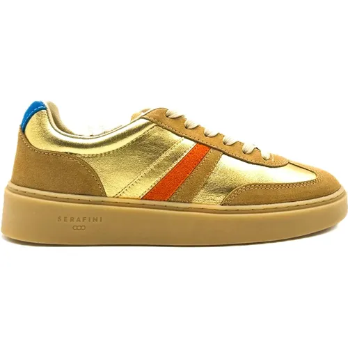 Goldene Court Sneakers , Damen, Größe: 38 EU - Serafini - Modalova