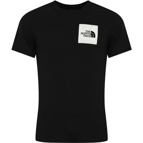 Schwarzes Logo-Print Baumwoll-T-Shirt , Herren, Größe: L - The North Face - Modalova