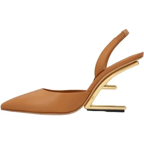 Leather heels , female, Sizes: 5 UK - Fendi - Modalova