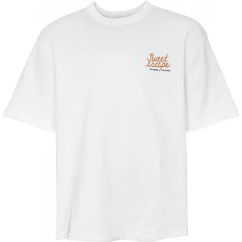 T-Shirt mit Grafik-Print und Geripptem Ausschnitt , Herren, Größe: S - Samsøe Samsøe - Modalova