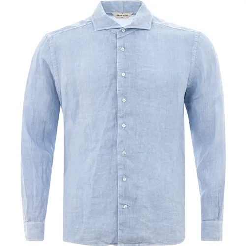 Linen Long Sleeve Shirt , male, Sizes: L - Gran Sasso - Modalova