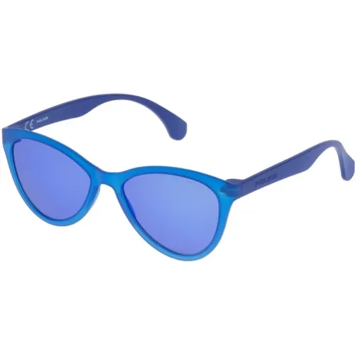 Blaue Injizierte Sonnenbrille für Männer , Herren, Größe: 65 MM - Police - Modalova