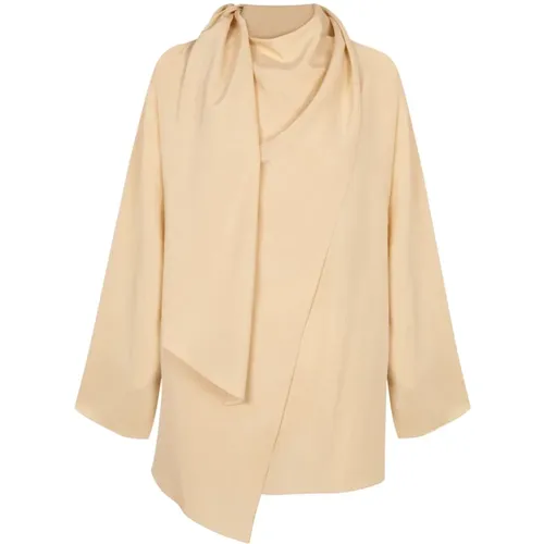 Silk Wrap Blouse with Shawl Collar , female, Sizes: M, XS, S, XL, L - Cortana - Modalova