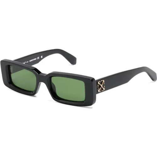 Schwarze Sonnenbrille mit Original-Etui , unisex, Größe: 50 MM - Off White - Modalova
