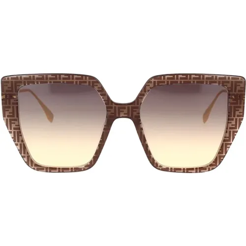 Geometric Oversized Sunglasses with Minimalist Frame , female, Sizes: 55 MM - Fendi - Modalova