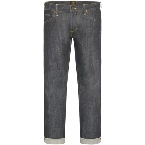Original Slim Fit Jeans mit japanischem Selvedge , Herren, Größe: W34 - Lee - Modalova