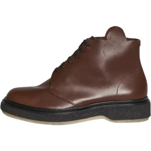 Stylish Lace-Up Leather Boots , female, Sizes: 3 1/2 UK, 3 UK, 7 UK, 8 UK, 6 1/2 UK - Adieu Paris - Modalova