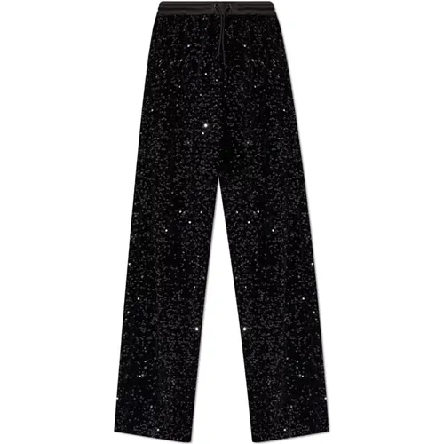 Loose-fitting sequin trousers , female, Sizes: L, XL, M - Emporio Armani - Modalova