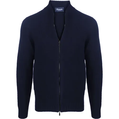 Lambswool Zip Cardigan , male, Sizes: M, L, 2XL, 4XL, 3XL - Drumohr - Modalova