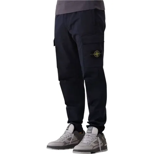 Blaue Cargo Hose Tapered Fit , Herren, Größe: W31 - Stone Island - Modalova