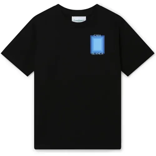 Gradient Logo T-Shirt Schwarz , Herren, Größe: M - Casablanca - Modalova