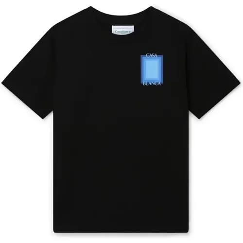 Gradient Logo T-Shirt Schwarz , Herren, Größe: XL - Casablanca - Modalova