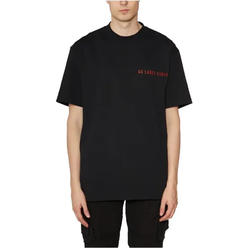 Baumwoll-Print T-Shirt , Herren, Größe: S - 44 Label Group - Modalova