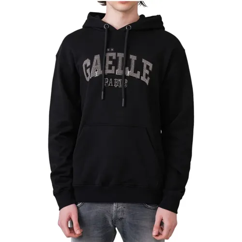 Mens Hoodie with Studded Logo , male, Sizes: L, M, XL - Gaëlle Paris - Modalova