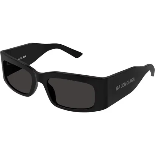 Schwarze Graue Sonnenbrille Bb0328S 001 - Balenciaga - Modalova