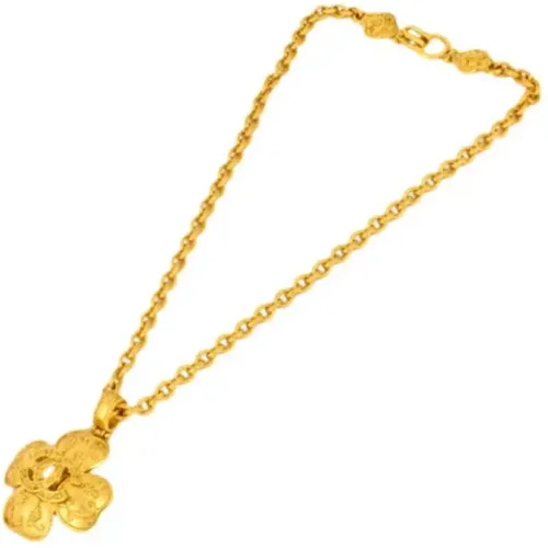 Gold Metal Clover Necklace , female, Sizes: ONE SIZE - Chanel Vintage - Modalova
