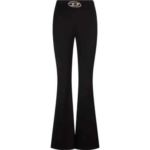 High Waist Flared Leg Trousers , female, Sizes: M, L, XL - Diesel - Modalova