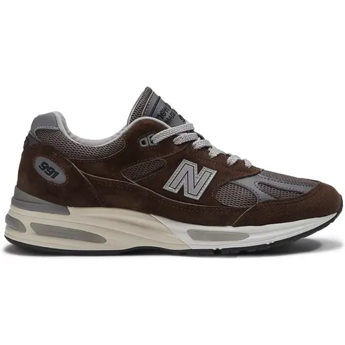 Sneakers 991v2 Pinecone//Smoked Pearl , male, Sizes: 12 1/2 UK - New Balance - Modalova