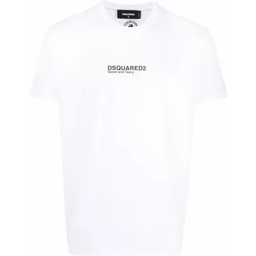 Weißes T-Shirt S74Gd0946 S23009 , Herren, Größe: M - Dsquared2 - Modalova