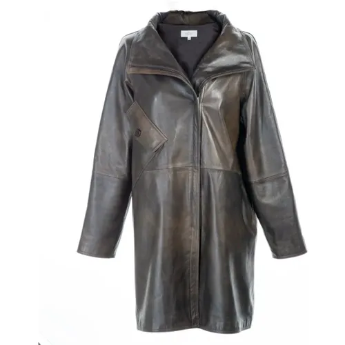 Luxurious Leather Coat , female, Sizes: L, M, 2XL, XL, S - Hést - Modalova