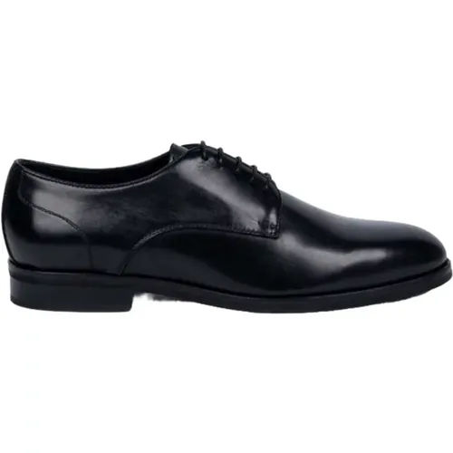Schwarze Leder Derby Schuhe mit Gummisohle , Herren, Größe: 45 EU - Marechiaro 1962 - Modalova