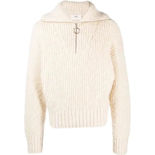 Brushed textured sweater , female, Sizes: M, L, XS - Ami Paris - Modalova