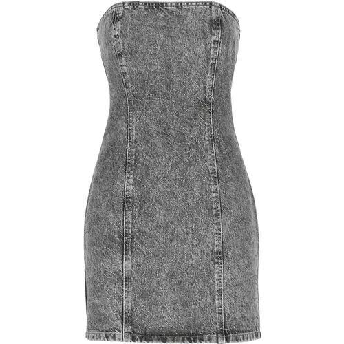 Grey Denim Cotton Sleeveless Dress with Rhinestones , female, Sizes: XS - Rotate Birger Christensen - Modalova