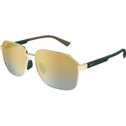 Onipaa AF Dgs651-16 Shiny Gold w/Green Sunglasses - Maui Jim - Modalova