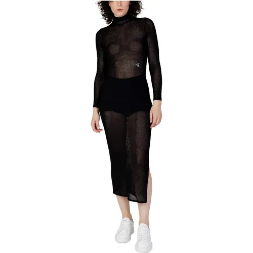 Long Sleeve Dress , female, Sizes: XS, S, M - Calvin Klein Jeans - Modalova