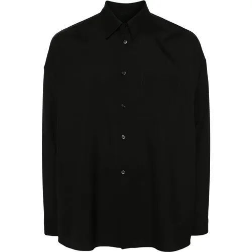 Long-Sleeve Virgin Wool Shirt , male, Sizes: L - Marni - Modalova