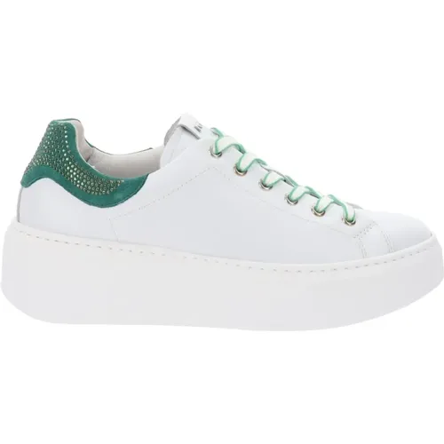 Elegante Leder Sneakers , Damen, Größe: 37 EU - Nerogiardini - Modalova